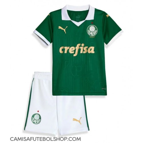 Camisa de time de futebol Palmeiras Replicas 1º Equipamento Infantil 2024-25 Manga Curta (+ Calças curtas)